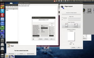 Programs running under Gtk theme under Opal backend: Ink, TextEdit. In background: GNUstep theme SystemPreferences.